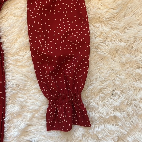 Boho red and white dress size small 4-6 - Picture 3 of 7